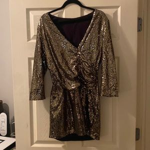 Large gold sequin dress